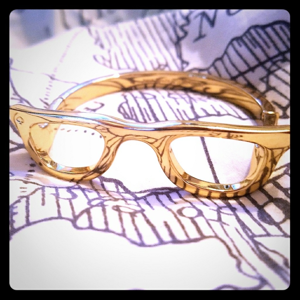 Kate Spade gold Goreski glasses bracelet